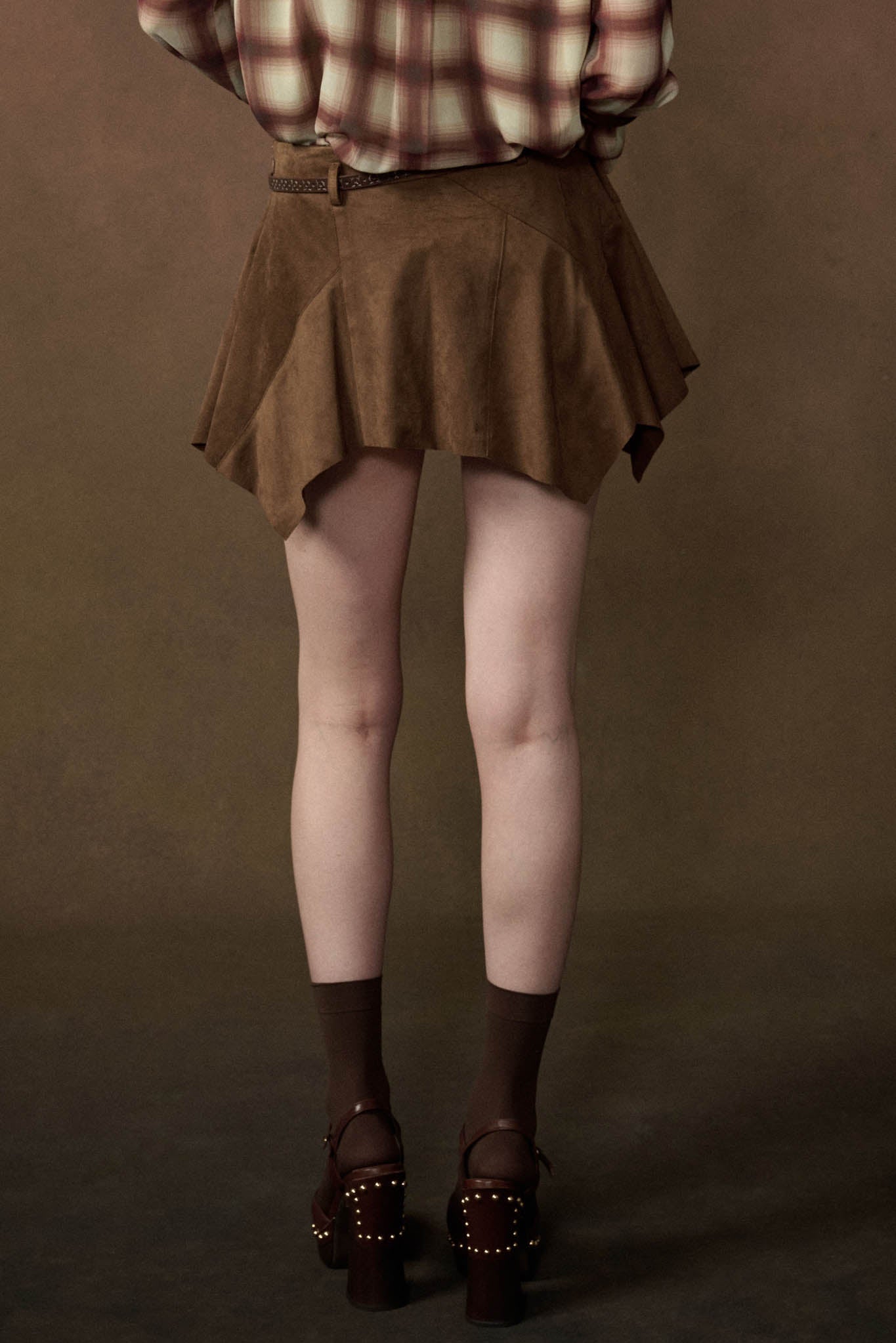 Smooth Talker Vegan Suede Handkerchief Mini Skort - ShopPromesa