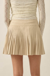 So Smooth Vegan Suede Pleated Mini Skort - ShopPromesa