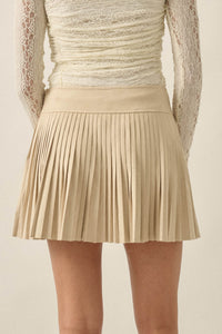 So Smooth Vegan Suede Pleated Mini Skort - ShopPromesa