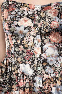 Shining Stems Floral Satin Tiered Sweetheart Romper - ShopPromesa