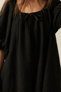 Up for It Eyelet Lace Puff-Sleeve Babydoll Romper - ShopPromesa