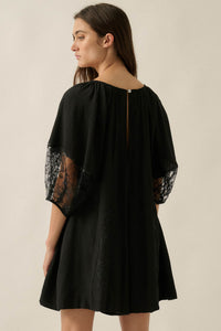 Happy Go Lucky Lace-Inset Puff-Sleeve Romper - ShopPromesa