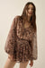 Dream Girl Paisley Chiffon Balloon-Sleeve Peplum Romper - ShopPromesa