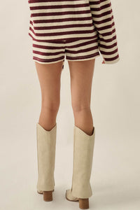 Set the Bar Striped Knit Drawstring Sweater Shorts - ShopPromesa