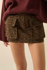 Jungle Girl Leopard Twill Cargo Mini Skirt - ShopPromesa