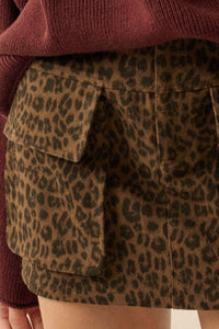 Jungle Girl Leopard Twill Cargo Mini Skirt - ShopPromesa