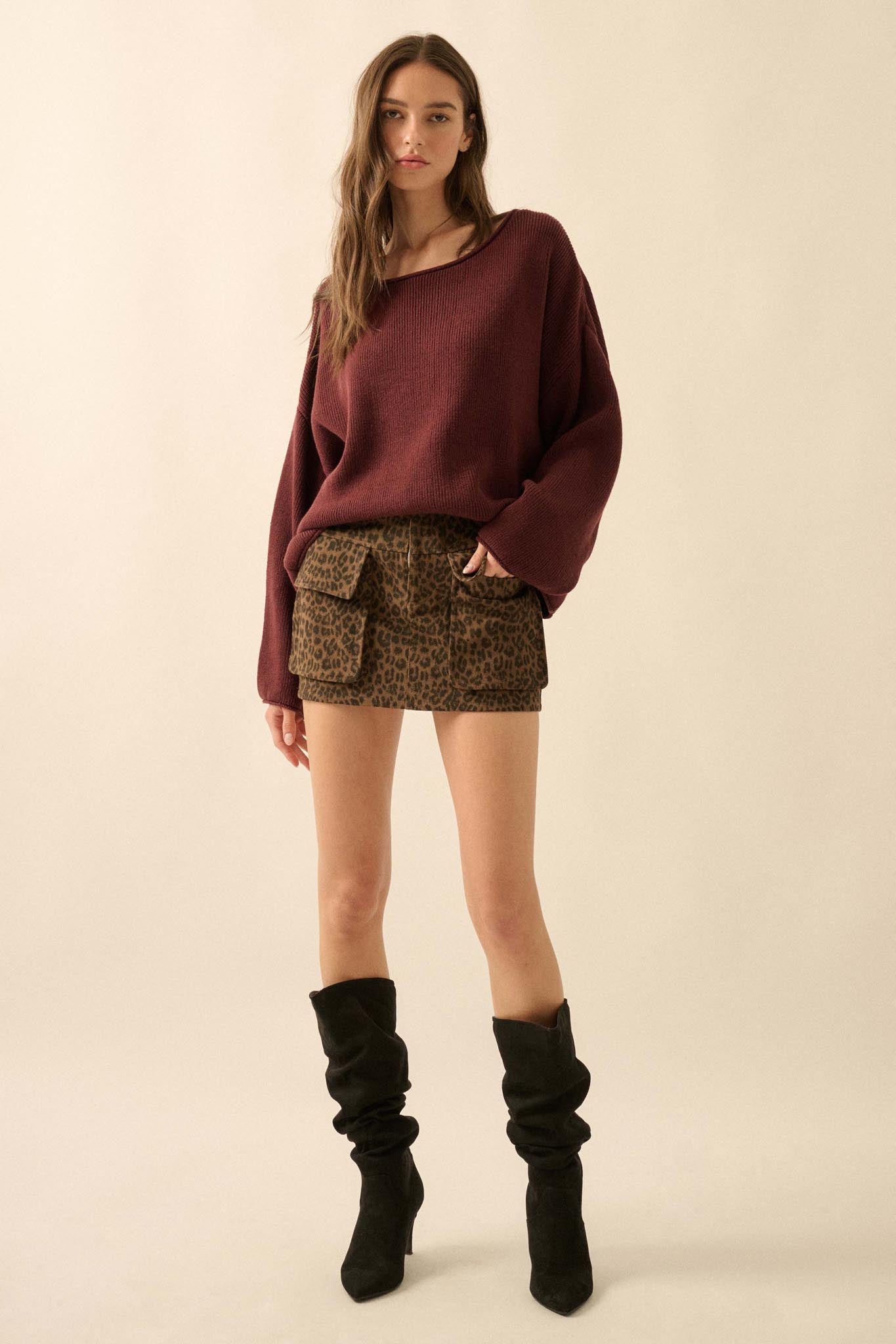 Jungle Girl Leopard Twill Cargo Mini Skirt - ShopPromesa