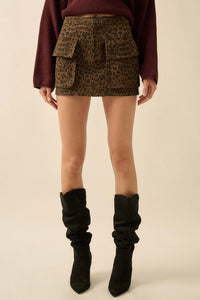 Jungle Girl Leopard Twill Cargo Mini Skirt - ShopPromesa