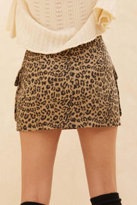 Jungle Girl Leopard Twill Cargo Mini Skirt - ShopPromesa