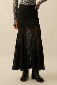 Moment in Time Floral Lace Mermaid Maxi Skirt - ShopPromesa