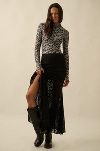 Moment in Time Floral Lace Mermaid Maxi Skirt - ShopPromesa