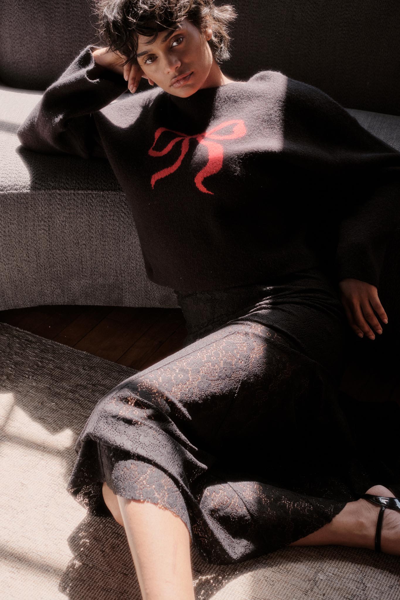 Moment in Time Floral Lace Mermaid Maxi Skirt