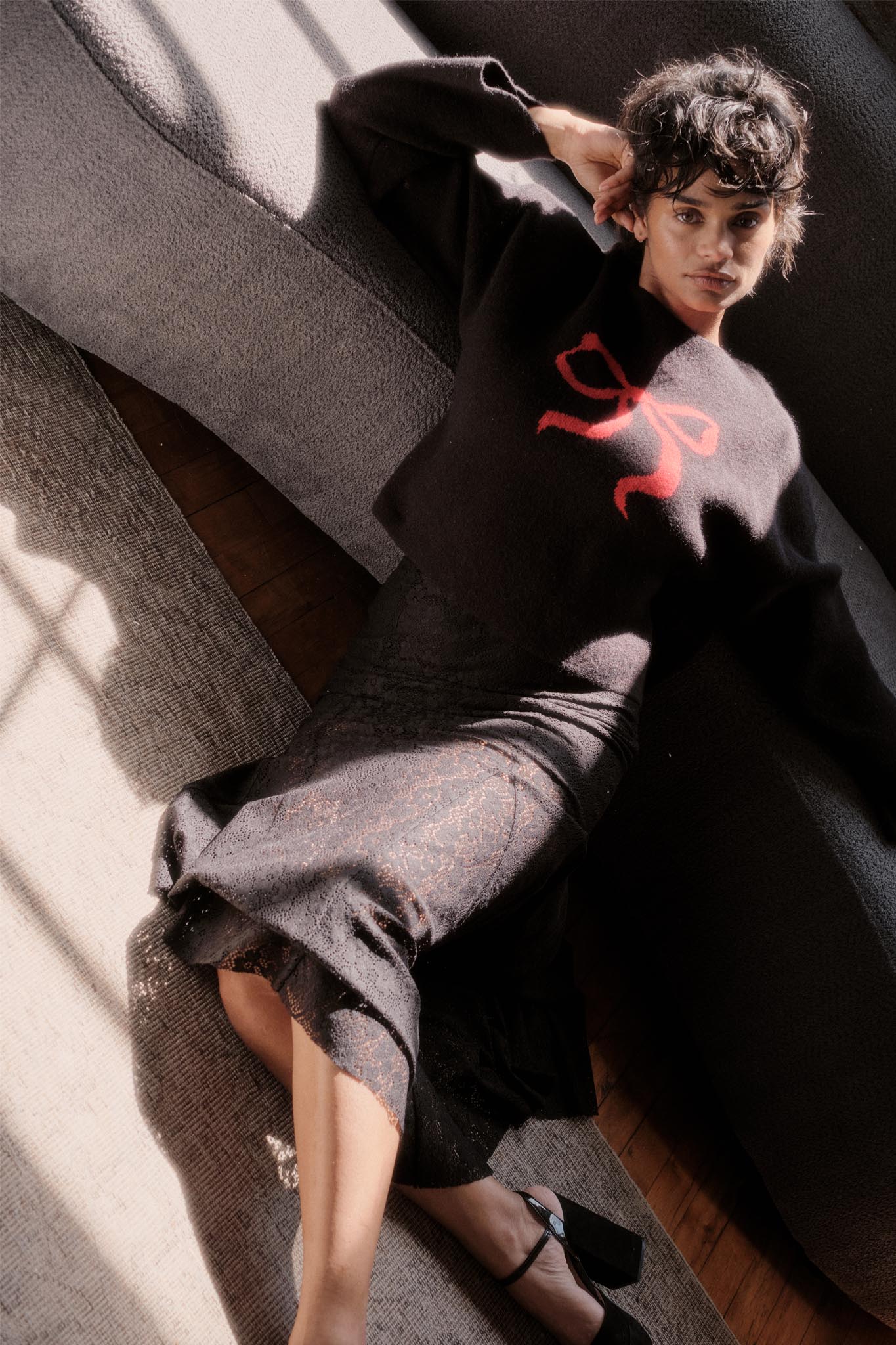 Moment in Time Floral Lace Mermaid Maxi Skirt