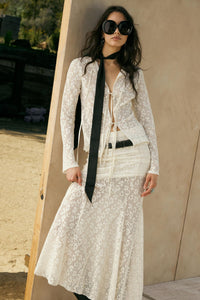 Moment in Time Floral Lace Mermaid Maxi Skirt - ShopPromesa