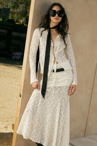 Moment in Time Floral Lace Mermaid Maxi Skirt - ShopPromesa