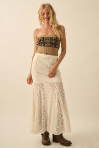 Moment in Time Floral Lace Mermaid Maxi Skirt - ShopPromesa