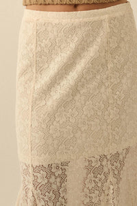 Moment in Time Floral Lace Mermaid Maxi Skirt - ShopPromesa