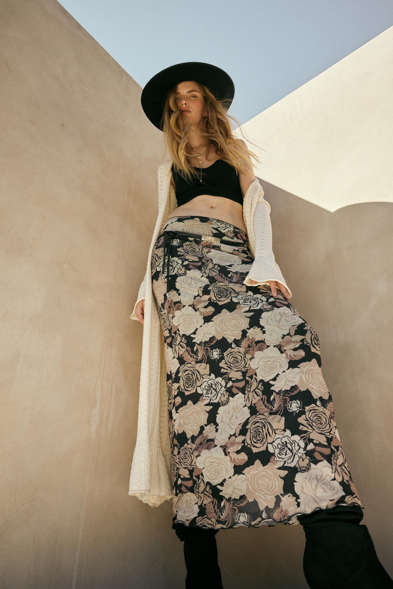 Evening Blooms Floral Mesh Maxi Skirt - ShopPromesa