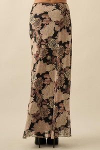 Evening Blooms Floral Mesh Maxi Skirt - ShopPromesa