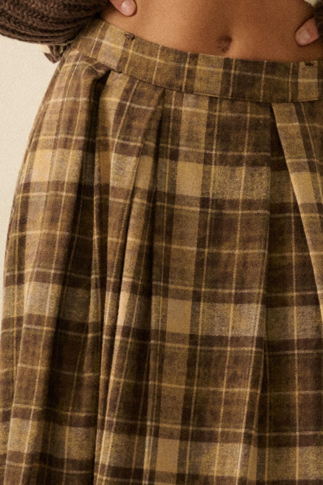 Highland Home Plaid Flannel Wrapped Maxi Skirt - ShopPromesa