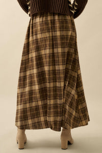Highland Home Plaid Flannel Wrapped Maxi Skirt - ShopPromesa