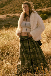 Highland Home Plaid Flannel Wrapped Maxi Skirt - ShopPromesa