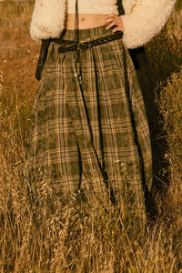 Highland Home Plaid Flannel Wrapped Maxi Skirt - ShopPromesa