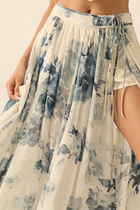 Elegant Embrace Floral Chiffon Wrap Maxi Skort - ShopPromesa