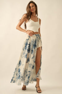 Elegant Embrace Floral Chiffon Wrap Maxi Skort - ShopPromesa