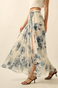 Elegant Embrace Floral Chiffon Wrap Maxi Skort - ShopPromesa