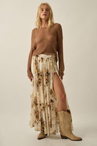 Elegant Embrace Floral Chiffon Wrap Maxi Skort - ShopPromesa