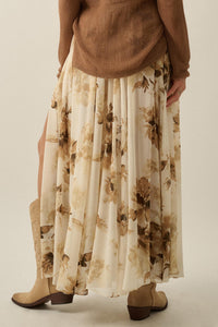 Elegant Embrace Floral Chiffon Wrap Maxi Skort - ShopPromesa