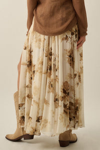 Elegant Embrace Floral Chiffon Wrap Maxi Skort - ShopPromesa