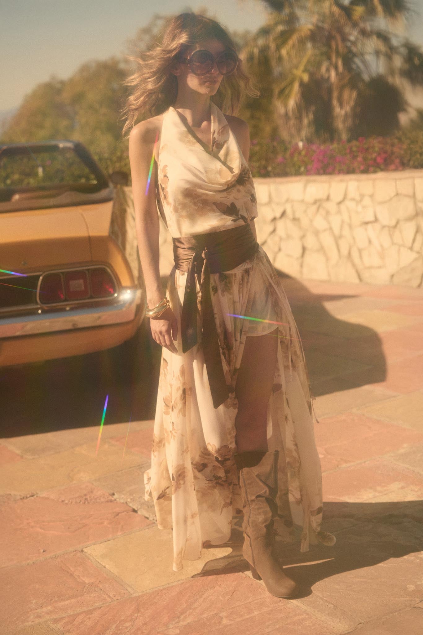 Elegant Embrace Floral Chiffon Wrap Maxi Skort - ShopPromesa