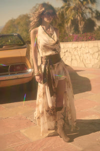 Elegant Embrace Floral Chiffon Wrap Maxi Skort - ShopPromesa