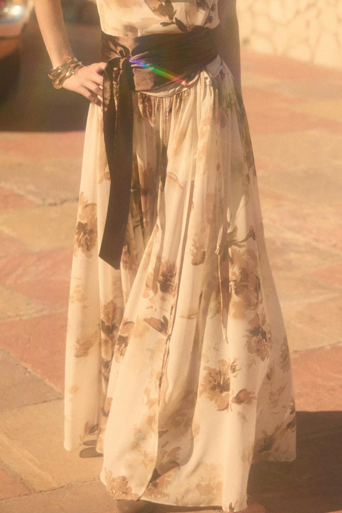 Elegant Embrace Floral Chiffon Wrap Maxi Skort - ShopPromesa