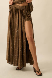 Well Spotted Polka Dot Tie-Side Maxi Skort - ShopPromesa