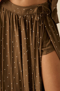 Well Spotted Polka Dot Tie-Side Maxi Skort - ShopPromesa