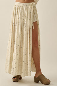 Well Spotted Polka Dot Tie-Side Maxi Skort - ShopPromesa
