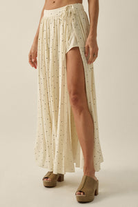 Well Spotted Polka Dot Tie-Side Maxi Skort - ShopPromesa