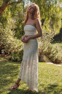 Dreamy Day Floral Lace Asymmetrical Midi Skirt - ShopPromesa