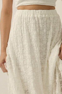 Dreamy Day Floral Lace Asymmetrical Midi Skirt - ShopPromesa