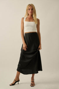 Connect the Dots Polka Dot Satin Maxi Skirt - ShopPromesa