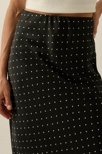 Connect the Dots Polka Dot Satin Maxi Skirt - ShopPromesa