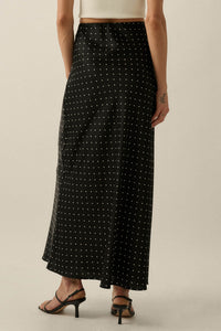 Connect the Dots Polka Dot Satin Maxi Skirt - ShopPromesa