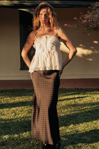 Connect the Dots Polka Dot Satin Maxi Skirt - ShopPromesa