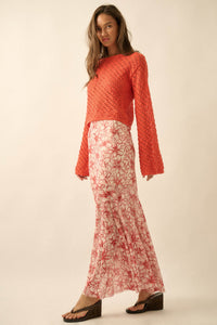 Lily Valley Floral Mesh Mermaid Maxi Skirt - ShopPromesa