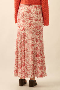Lily Valley Floral Mesh Mermaid Maxi Skirt - ShopPromesa