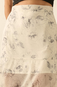 Gossamer Garden Floral Organza Tiered Maxi Skirt - ShopPromesa