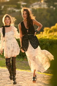 Gossamer Garden Floral Organza Tiered Maxi Skirt - ShopPromesa